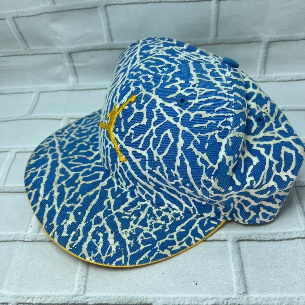 Air Jordan Cement Elephant 7‎ 1/2 Jumpman Hat Fitted Cap Blue White Men Laney